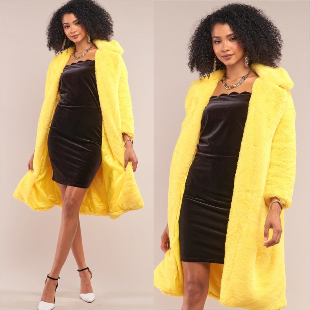 TRENDY DOLLZ Yellow Teddy trench Coat Jack… - Picture 3 of 3